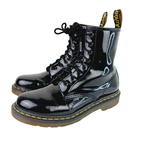 Dr. Martens Women's SZ 8 1460 Women's Patent Leather Lace Up Boots in Black - Picture 4 of 9